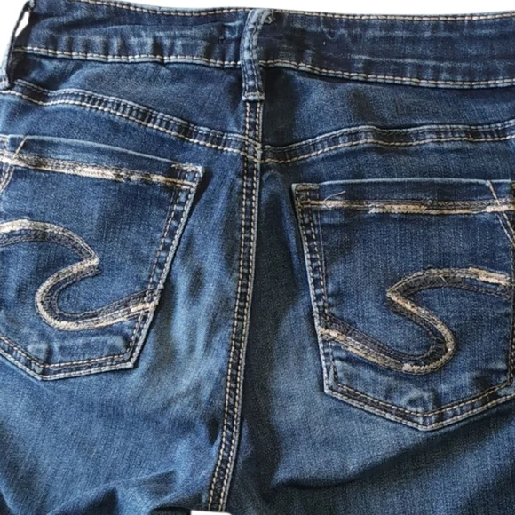 Silver Jeans Avery Straight W27 L30 Dark Wash Stretch Denim Jeans - Picture 3 of 10